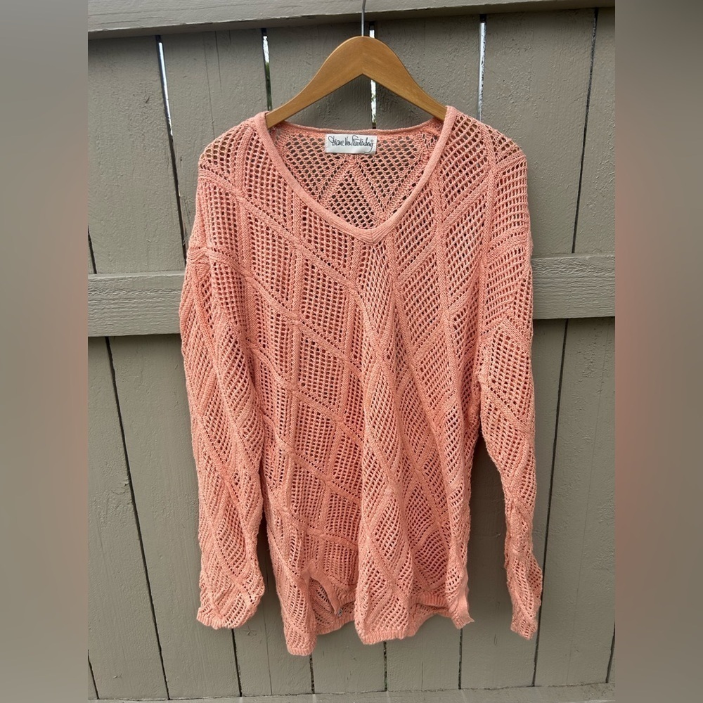 Dianne Von Furstenberg Linen Blend Cable Knit Sweater Spring Resortwear Sz M